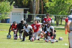 The Tornadoes at spring practice this year. 