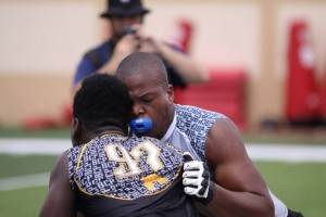 [Brandon Walton--with blue mouthpiece--is a tremendous get for the Owls.] 