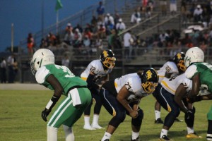 ((Tate in action vs. Derwin James and Haines City in 2014.))