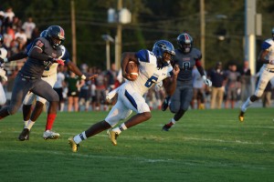 Armwood RB Brian Snead turns the corner against the Tampa Bay Tech defense