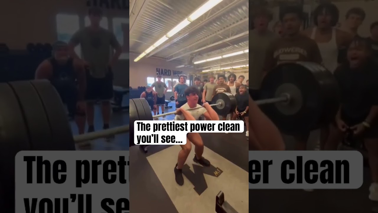 320 pound clean for the school record. ℹ️ Nick Moncato , Braden River high school. #weightlifting