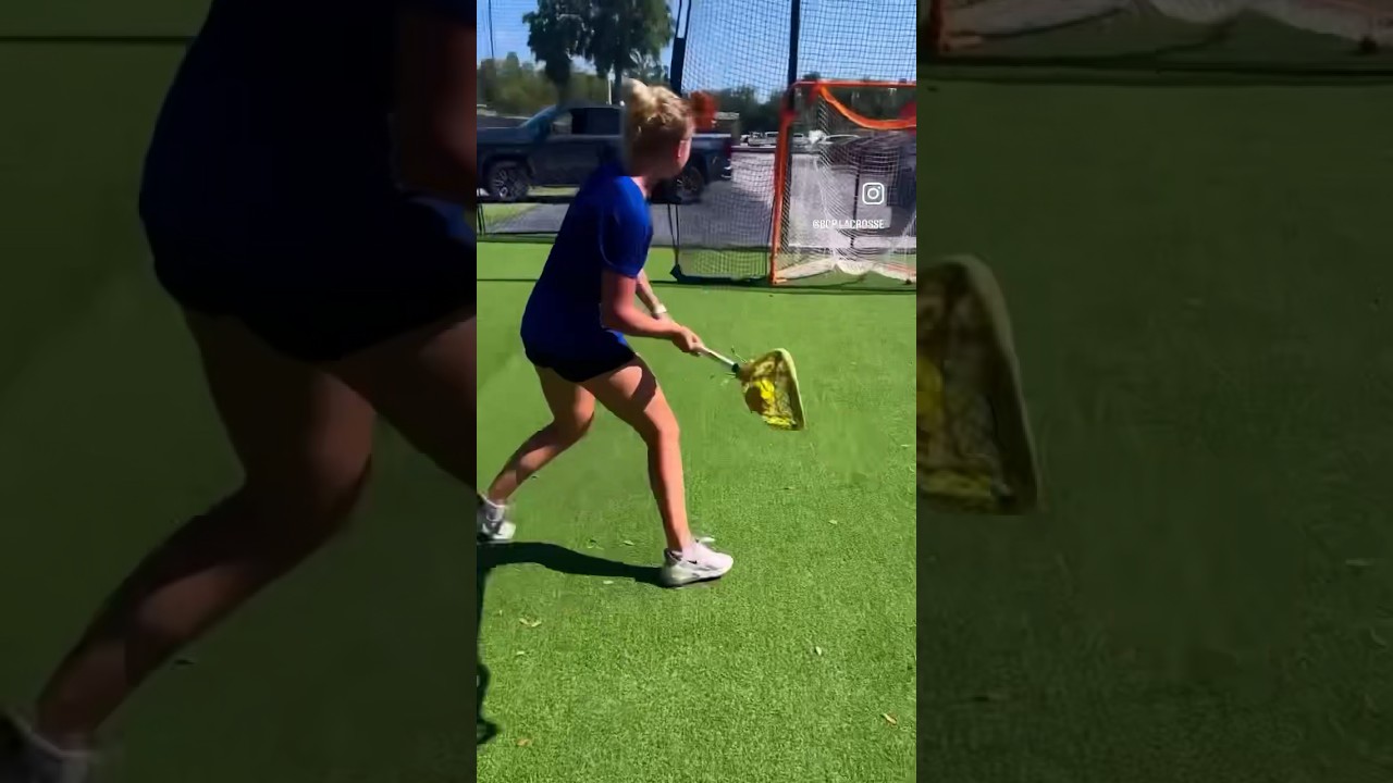 Building her “Freeze” Package. Fakes and hitches to freeze defenders, create more space. #lacrosse