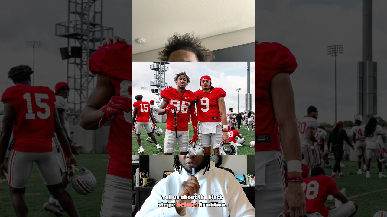 What is the #BlackStripe #OhioState #Buckeyes helmet tradition? F/ Bryson Rodgers, WR
